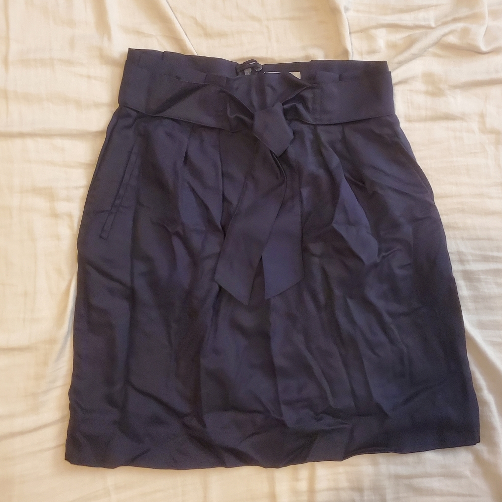H&M Navy Blue Midi Skirt